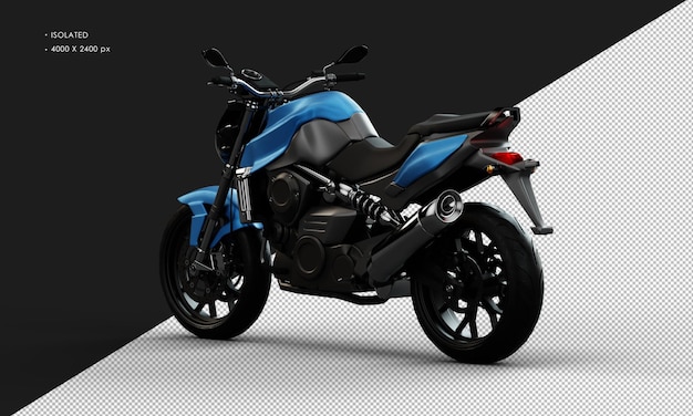 Moto Sportbike Bleue Métal Réaliste Isolée De La Vue Arrière Gauche