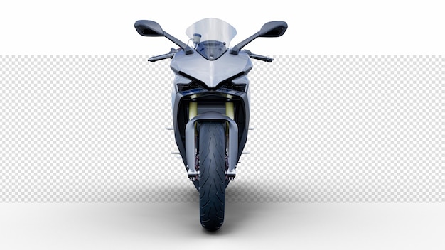 PSD moto super puissante en renderisation 3d avec ombre projetée vue de l'avant