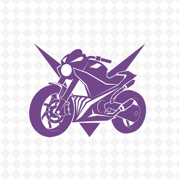 PSD une moto violette avec un logo violet et les mots 