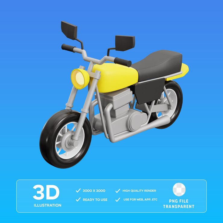 motocicleta 3D Ilustración clásica