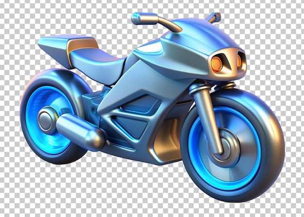 PSD motocicleta deportiva 3d en un fondo transparente