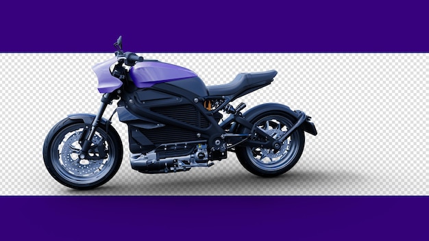 PSD motocicleta em renderização 3d com sombra projetada visualizada de lado