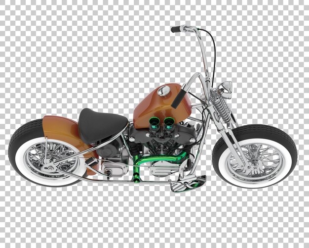 Motocicleta en la ilustración de renderizado 3d de fondo transparente