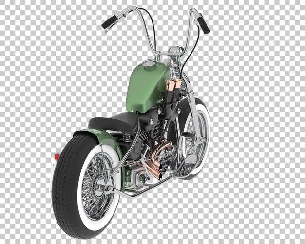 Motocicleta en la ilustración de renderizado 3d de fondo transparente