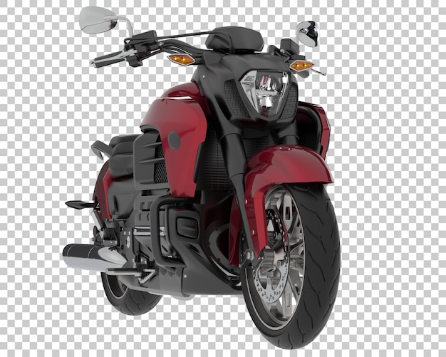 Motocicleta en la ilustración de renderizado 3d de fondo transparente