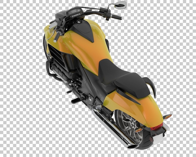 Motocicleta en la ilustración de renderizado 3d de fondo transparente