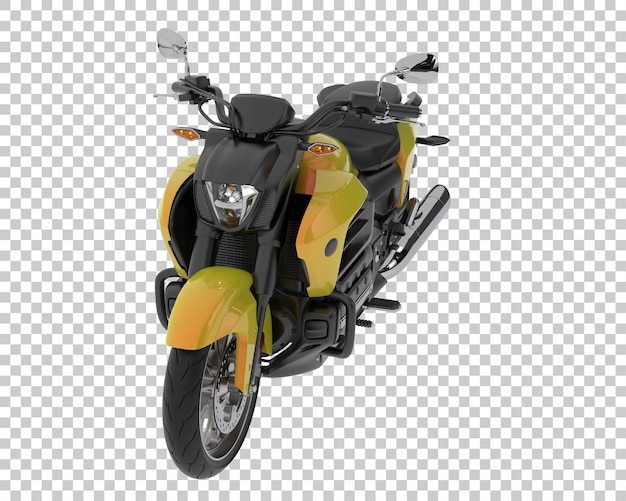 Motocicleta en la ilustración de renderizado 3d de fondo transparente