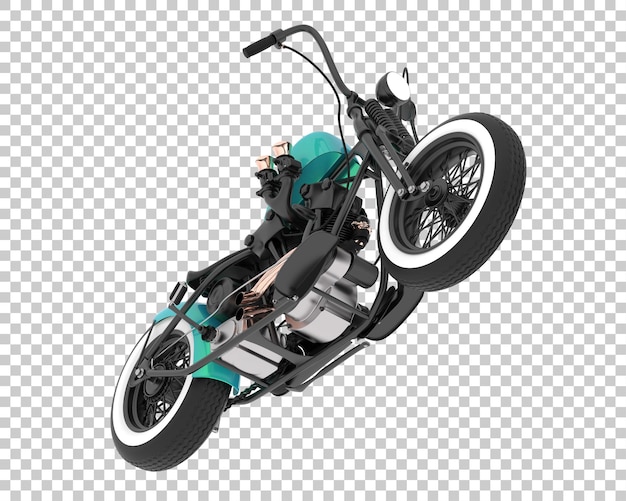 Motocicleta en la ilustración de renderizado 3d de fondo transparente