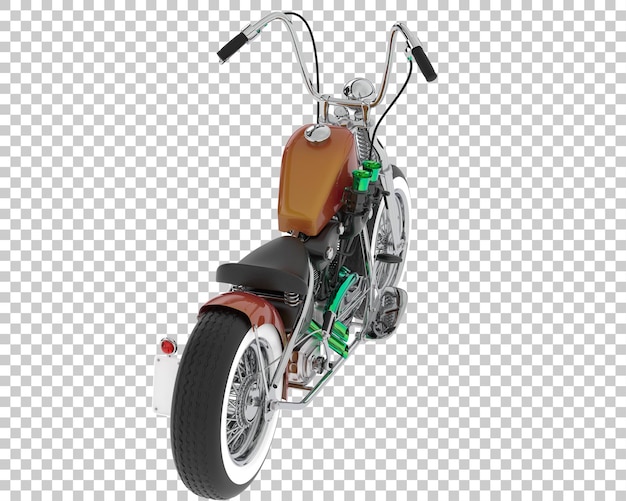 Motocicleta en la ilustración de renderizado 3d de fondo transparente
