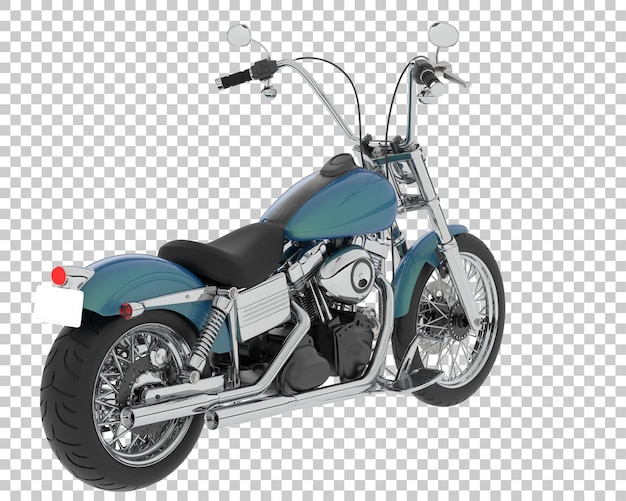 Motocicleta en la ilustración de renderizado 3d de fondo transparente