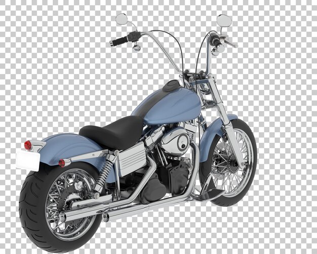 Motocicleta en la ilustración de renderizado 3d de fondo transparente