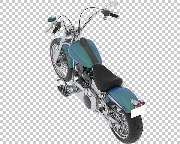 Motocicleta en la ilustración de renderizado 3d de fondo transparente