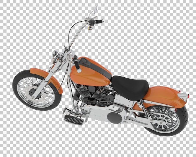 Motocicleta en la ilustración de renderizado 3d de fondo transparente