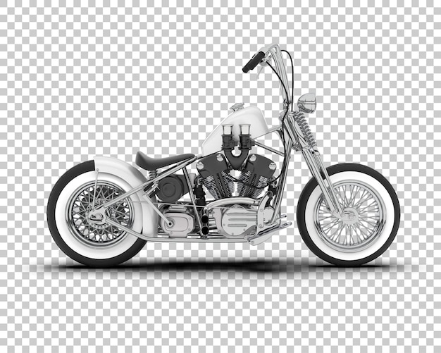 Motocicleta en la ilustración de renderizado 3d de fondo transparente