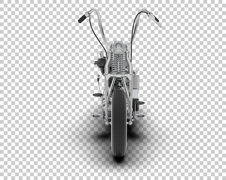 PSD motocicleta en la ilustración de renderizado 3d de fondo transparente