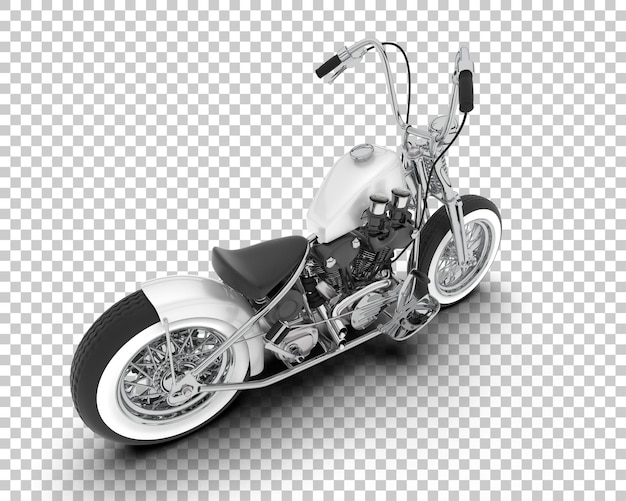 Motocicleta en la ilustración de renderizado 3d de fondo transparente