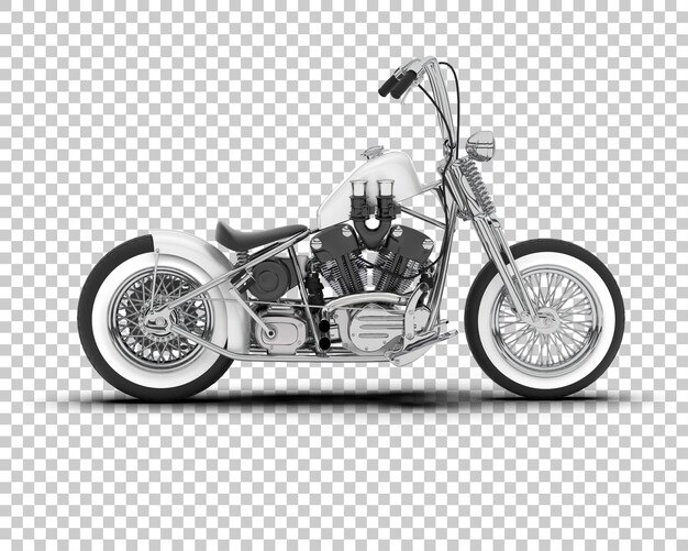 Motocicleta en la ilustración de renderizado 3d de fondo transparente