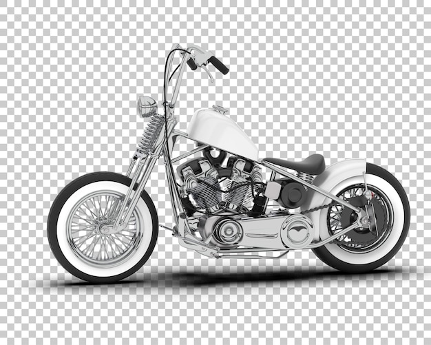 Motocicleta en la ilustración de renderizado 3d de fondo transparente