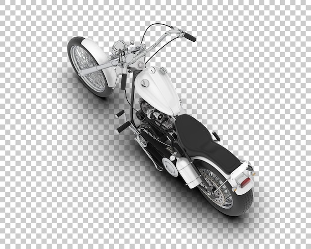 Motocicleta en la ilustración de renderizado 3d de fondo transparente