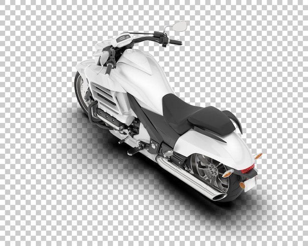 Motocicleta en la ilustración de renderizado 3d de fondo transparente