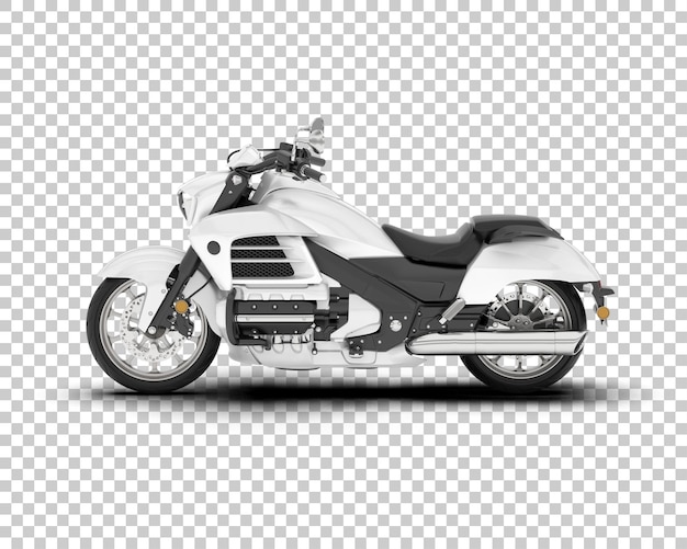 Motocicleta en la ilustración de renderizado 3d de fondo transparente