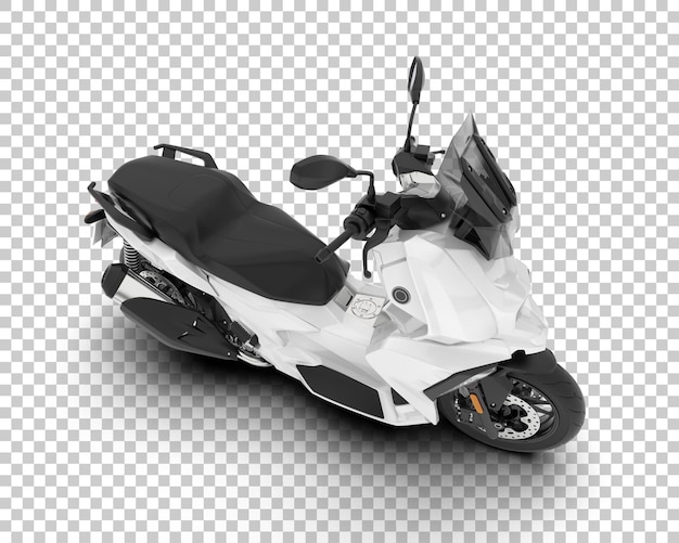 Motocicleta en la ilustración de renderizado 3d de fondo transparente