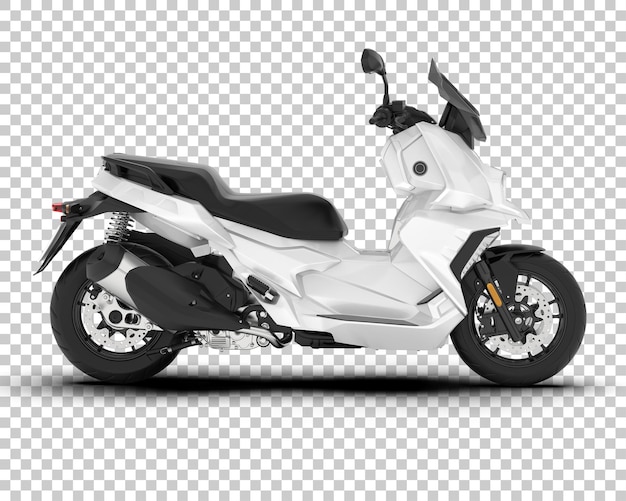 Motocicleta en la ilustración de renderizado 3d de fondo transparente