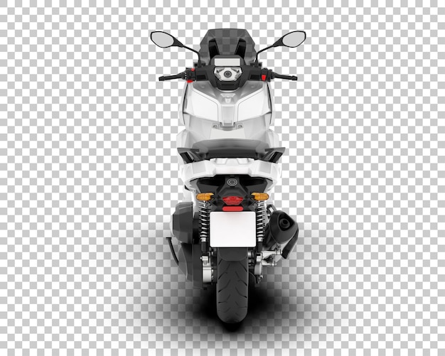 Motocicleta en la ilustración de renderizado 3d de fondo transparente