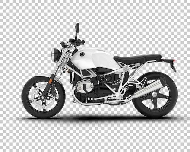 Motocicleta en la ilustración de renderizado 3d de fondo transparente