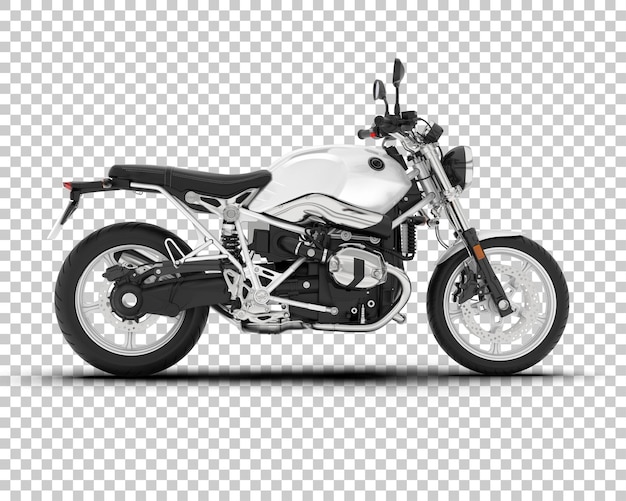 Motocicleta en la ilustración de renderizado 3d de fondo transparente