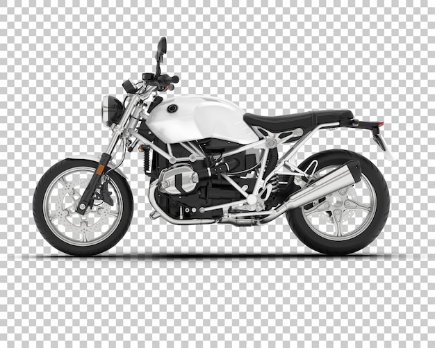 Motocicleta en la ilustración de renderizado 3d de fondo transparente