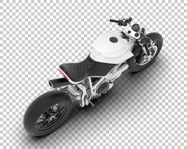 Motocicleta en la ilustración de renderizado 3d de fondo transparente