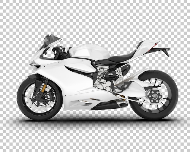 Motocicleta en la ilustración de renderizado 3d de fondo transparente