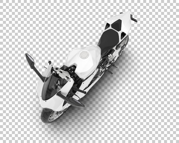 Motocicleta en la ilustración de renderizado 3d de fondo transparente