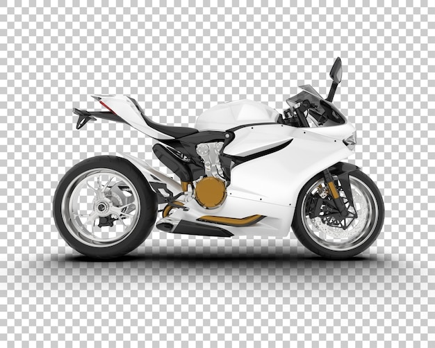 Motocicleta en la ilustración de renderizado 3d de fondo transparente