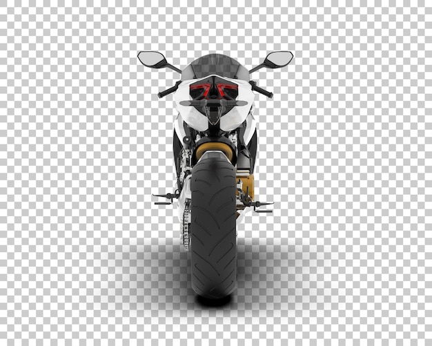 Motocicleta en la ilustración de renderizado 3d de fondo transparente