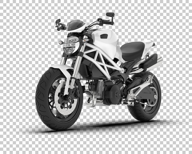 Motocicleta en la ilustración de renderizado 3d de fondo transparente