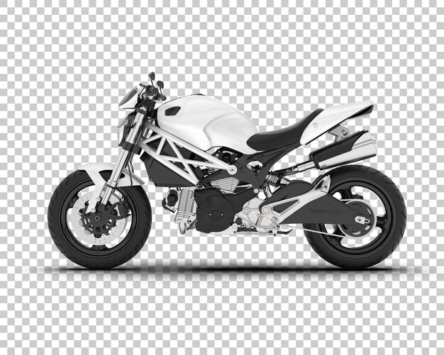 Motocicleta en la ilustración de renderizado 3d de fondo transparente