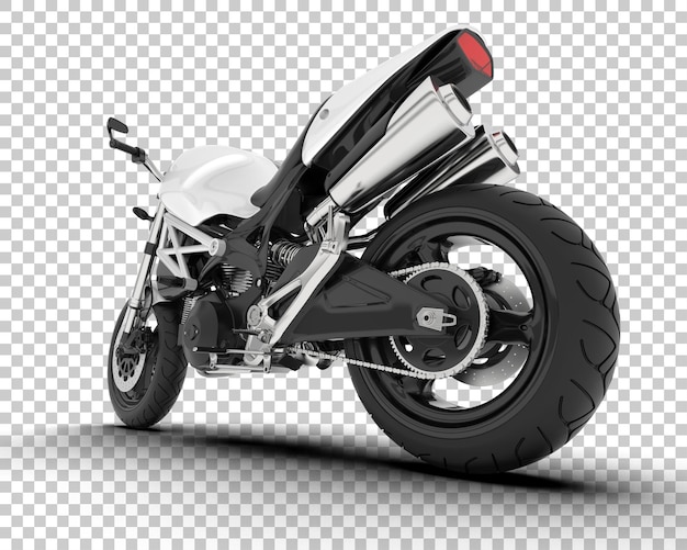 Motocicleta en la ilustración de renderizado 3d de fondo transparente