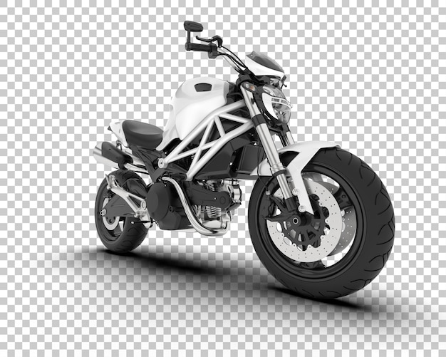 Motocicleta en la ilustración de renderizado 3d de fondo transparente