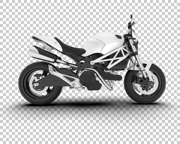 Motocicleta en la ilustración de renderizado 3d de fondo transparente