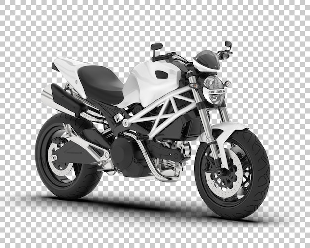 Motocicleta en la ilustración de renderizado 3d de fondo transparente