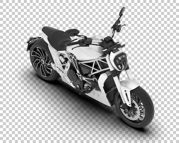 Motocicleta en la ilustración de renderizado 3d de fondo transparente