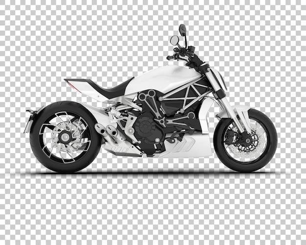 Motocicleta en la ilustración de renderizado 3d de fondo transparente
