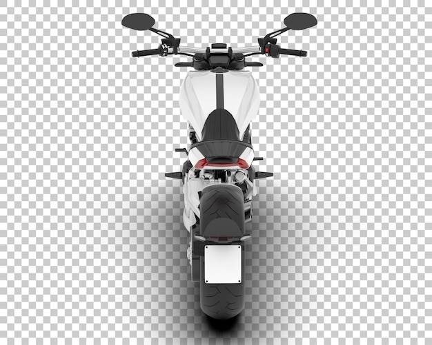 Motocicleta en la ilustración de renderizado 3d de fondo transparente