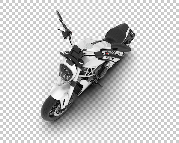 Motocicleta en la ilustración de renderizado 3d de fondo transparente