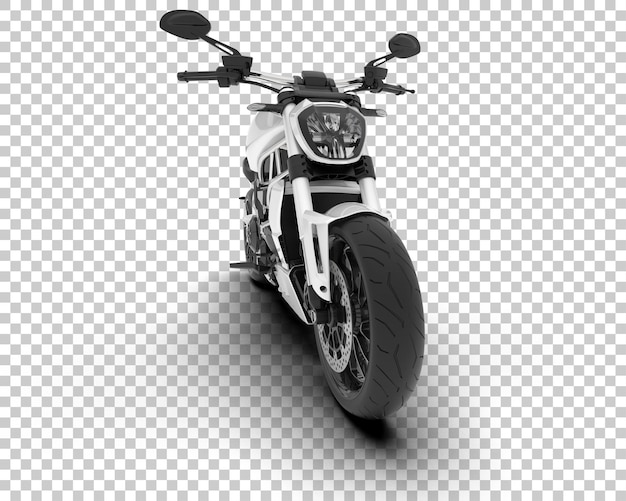 Motocicleta en la ilustración de renderizado 3d de fondo transparente