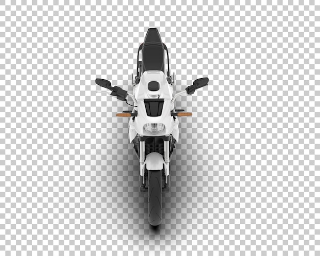 Motocicleta en la ilustración de renderizado 3d de fondo transparente