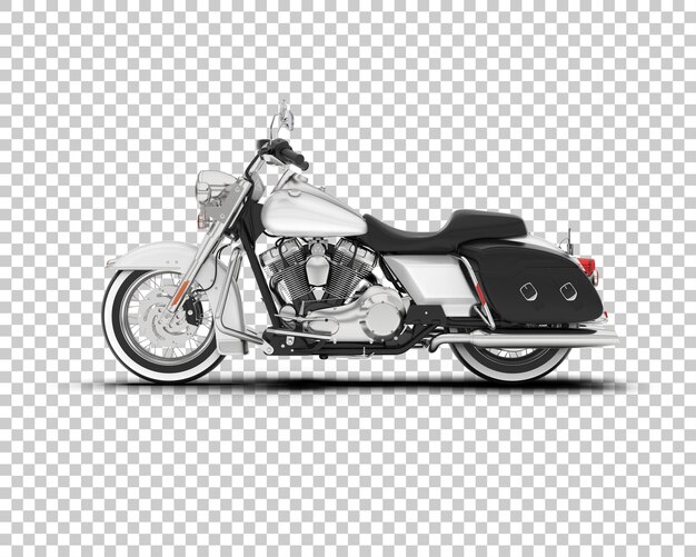Motocicleta en la ilustración de renderizado 3d de fondo transparente