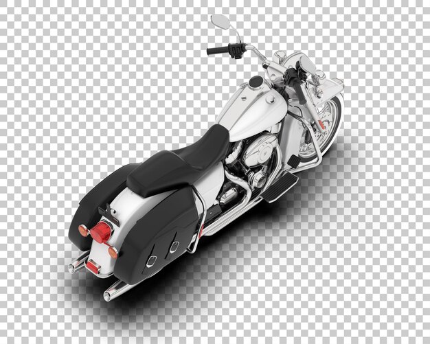 Motocicleta en la ilustración de renderizado 3d de fondo transparente